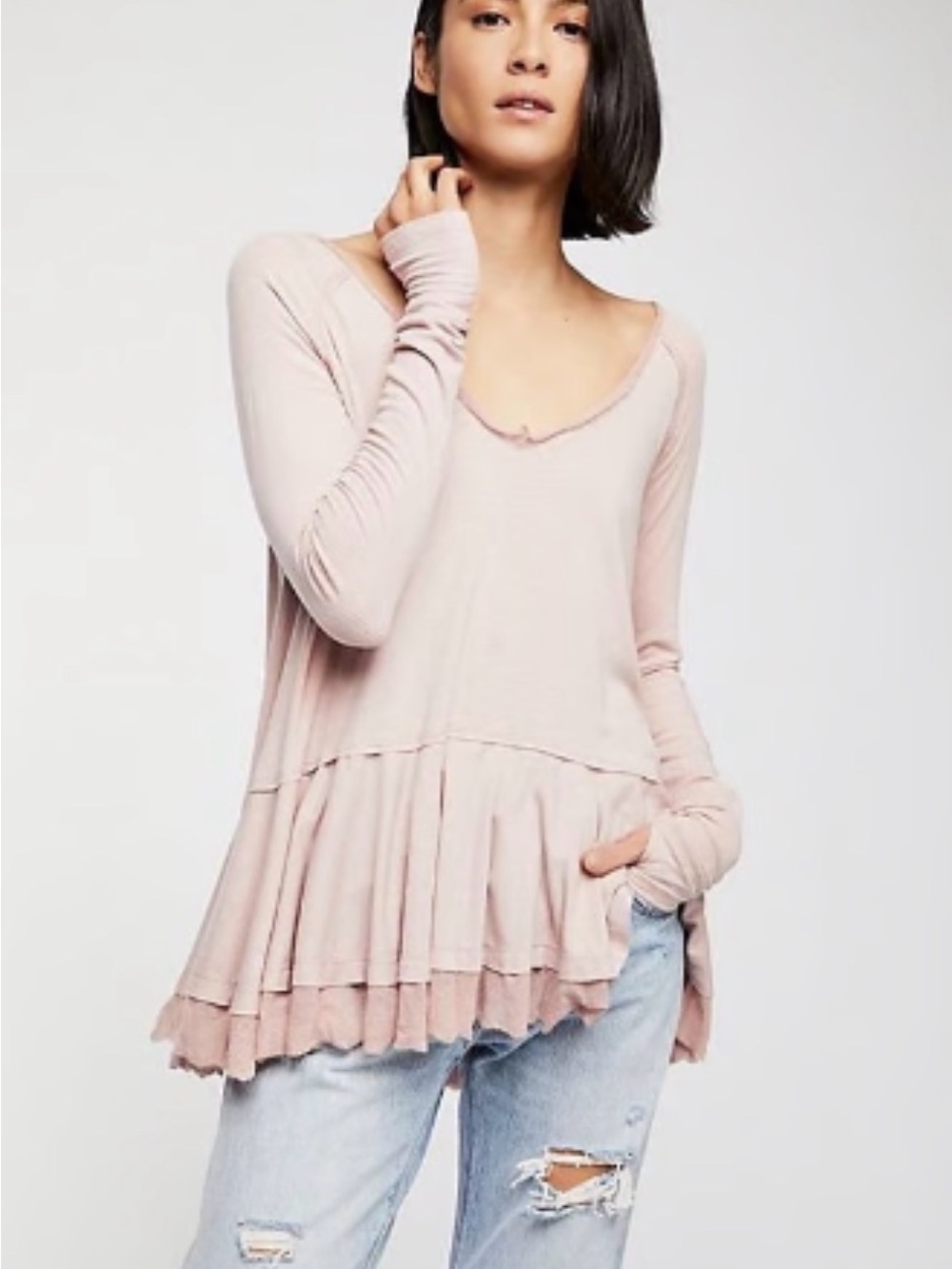 Free People We The Free Women's Tangerine Tee in Mauve Pink Small